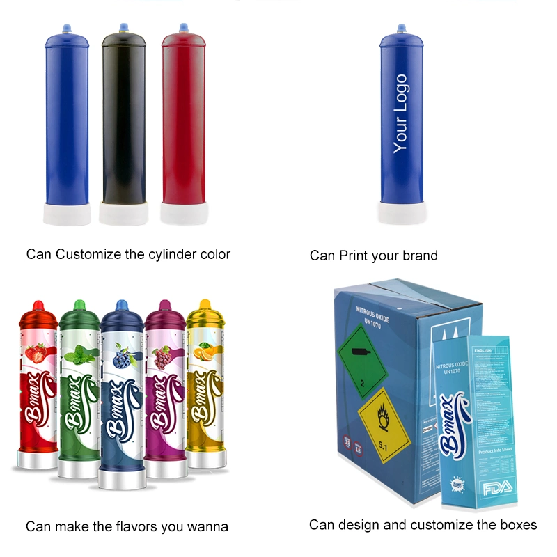 E942 Food Grade Wholesale 580g Nitrous Oxide Gas Cylinders N2o Cartridges Strawberry Flavor Laughing Gas Nos N20 Whipped Cream Chargers